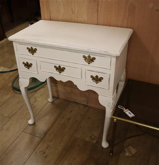 A pair of Georgian design painted lowboys W.73cm